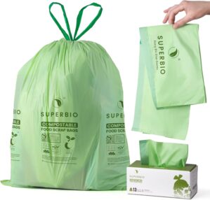 SUPERBIO 13 Gallon Compostable Draw...