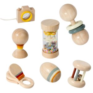 7 PCS Wooden Baby Toys Set – ...