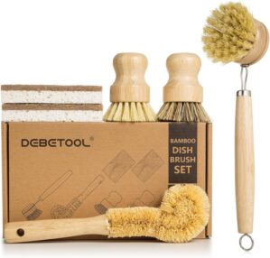 DEBETOOL 6 Piece Bamboo Dish Brush ...