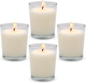 4 Packs Unscented White Votive Cand...