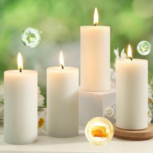 4 Pack Beeswax Pillar Candles,172 H...