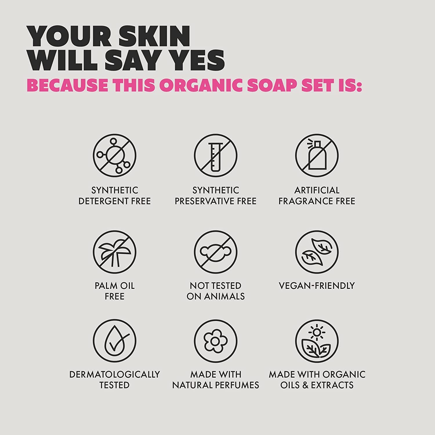 Skin Said Yes Organic Soap Bar (Pack of 8) - Natural Soap Made in Greece | Tripple Milled | Nuorishing Shea Butter, Olive Oil, Lavander and Sandalwood, Aloe Vera & Cucumber Extract - Image 2