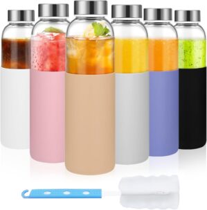 Luxfuel 18 oz Glass Juice Bottles w...