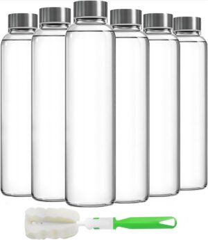 Epica Clear Glass Bottles with Lids...