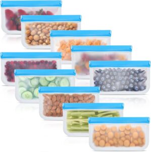 10 Pack Reusable Silicone Food Stor...