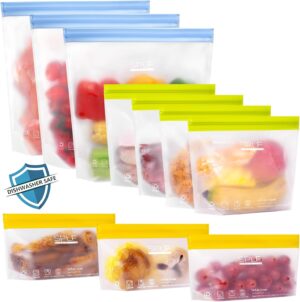 SPLF 10 Pack Stand-Up Reusable Food...