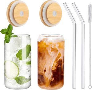 WISIMMALL Drinking Glasses with Bam...