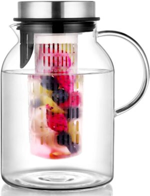 Glass Water Pitcher, Fruit Infuser ...
