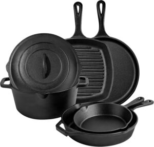 6 Piece Pre-Seasoned Cast Iron Cook...
