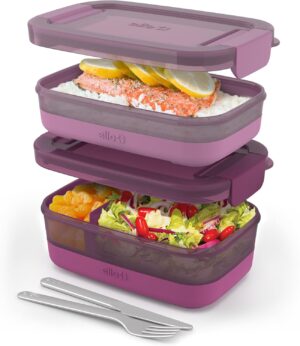 Ello 2-Pack Lunch Stack Plastic Foo...
