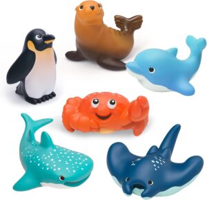 6-Pcs Ocean Bath Toys for Toddlers ...