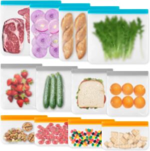 12 Pack Reusable Freezer Bags Dishw...