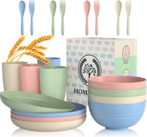 Homienly Wheat Straw Dinnerware Set...