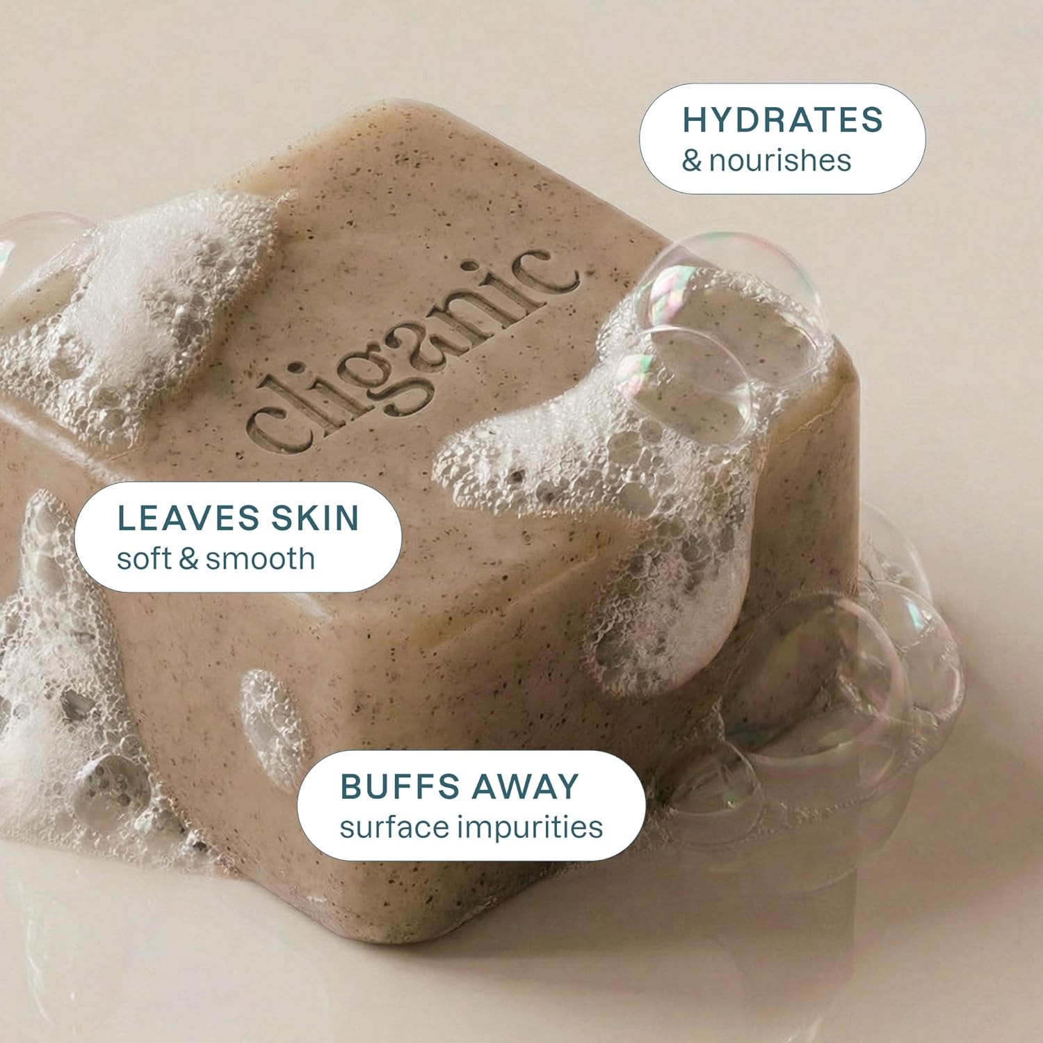 Cliganic Exfoliating Bar Soap For Men & Women – Body Scrub Soap with 98% Natural Ingredients Cleanses, Smooths & Revitalizes Skin, Moisturizing Soap Bar- Cypress Neroli & Violet Wood Scents (2 Pack) - Image 2