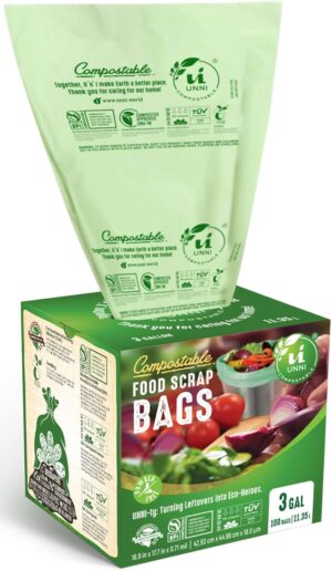 UNNI Compostable Trash Bags, 3 Gall...