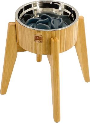Elevated Slow Feeder Dog Bowls Larg...
