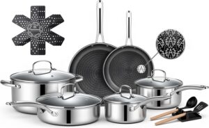 Ammeloo 17 Pcs Nonstick Stainless S...