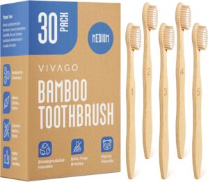 VIVAGO Bamboo Toothbrushes Medium B...