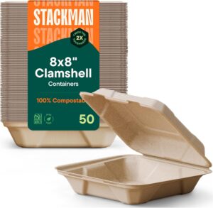 100% Compostable Clamshell Take Out...