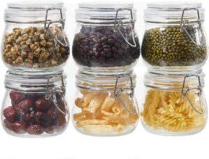 BJONKZ 6 Pack 17 oz Glass Jars with...