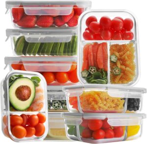 Bayco 9 Pack Glass Meal Prep Contai...