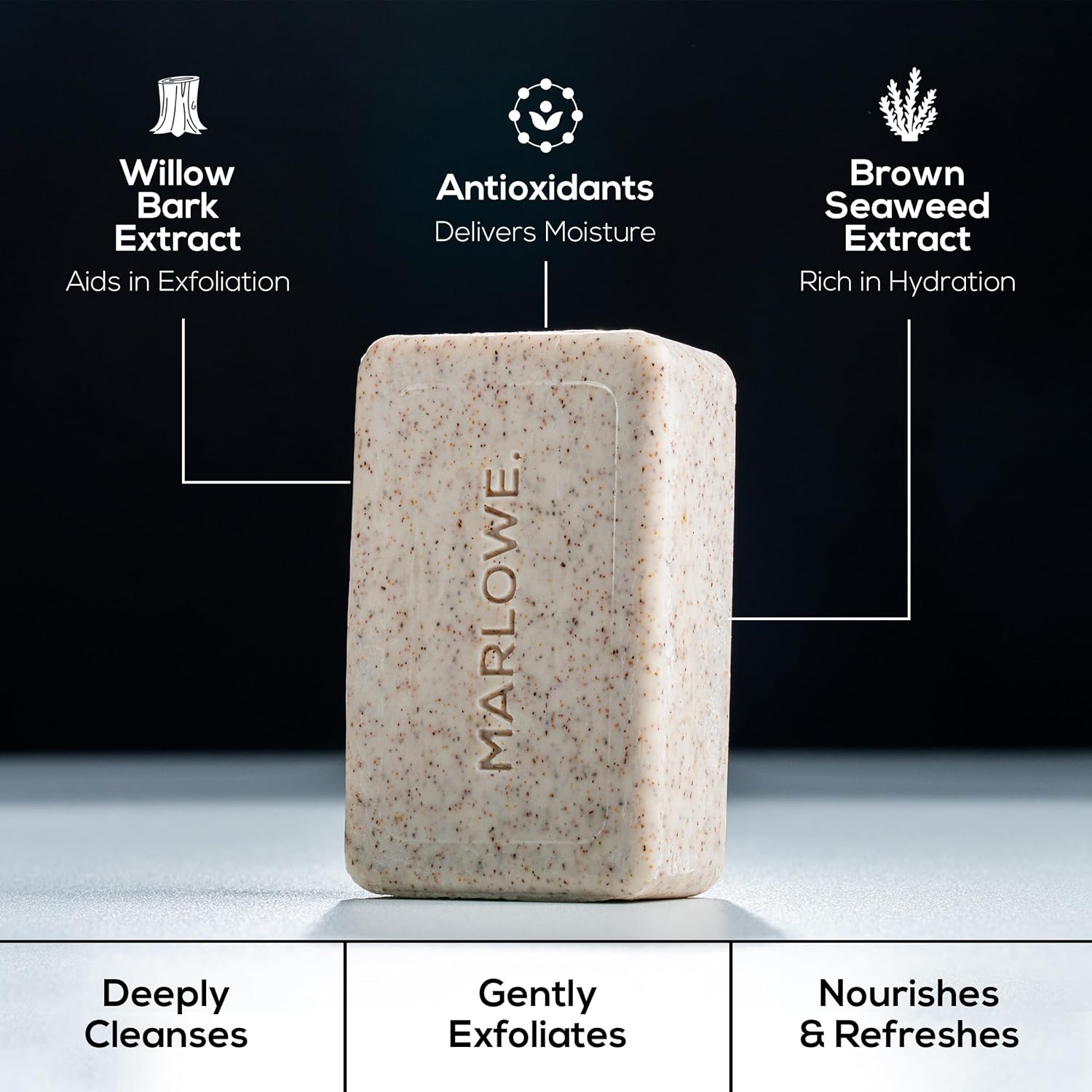 MARLOWE. No. 102 Body Scrub Soap 7 oz, Exfoliating Soap Bar with Shea Butter, Olive Oil & Green Tea Extracts, Cleanses, Smooths & Revitalizes Skin, Original Sage & Fir Scent - Image 7