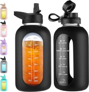 CIVAGO 64 oz Glass Water Bottle Jug...