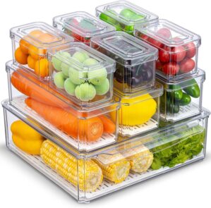 KUMD 10-Pack Clear Fridge Organizer...