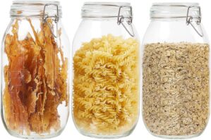 BJONKZ 3 Pack 68 oz Glass Jars with...