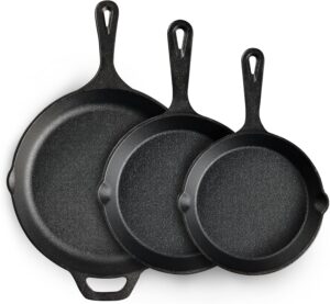 EWFEN Cast Iron Skillet 3-Piece Set...