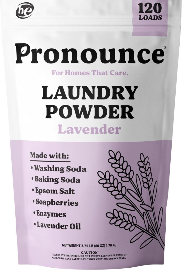 Pronounce Laundry Detergent Powder Alternative | Cleaner Ingredients. Safer for Sensitive Skin. Stain + Smell Fighting. With Essential Oils. HE Safe (Lavender, 120 Loads).