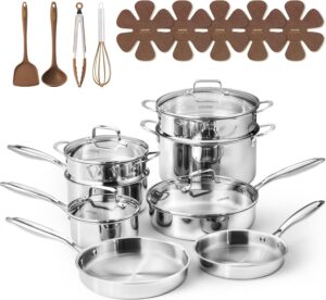 CAROTE 21pcs Tri-Ply Stainless Stee...