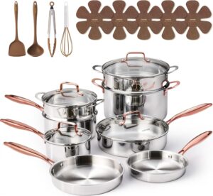 CAROTE 21pcs Tri-Ply Stainless Stee...