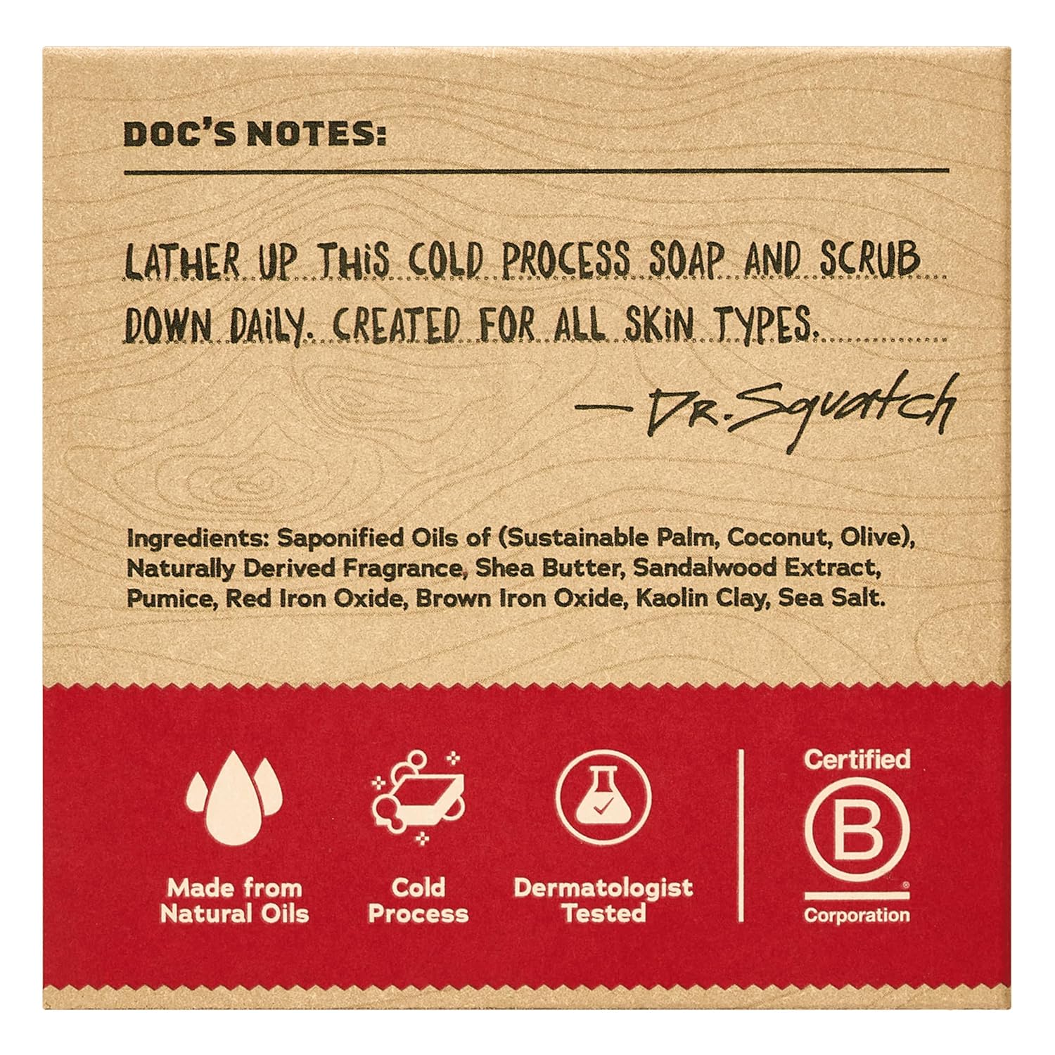 Dr. Squatch Natural Men’s Bar Soap - Cold Process Body Soap Bar with Natural Oils - Gifts for Men - Sandalwood Summit (5 oz, 3-Pack) - Image 2