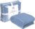 HILLFAIR 100% Combed Cotton Blanket–102×108 Inch California King Size Bed Blankets– Warm Soft All Season Breathable Blankets– Extra Large Oversized California King Blanket- Sky Blue Cotton Blankets