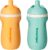 Tommee Tippee Insulated 9oz Sporty Spout Toddler Water Bottle, No Spill, Sippy Cups for Toddlers 1-3, Two-Piece Valve Helps Stop Spills, Light Blue & Orange, BPA Free, Pack of 2