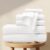 BIOWEAVES 100% Organic Cotton 6-Piece Luxury Bathroom Ribbed Towel Set GOTS Certified 700 GSM, 2 Bath Towel, 2 Hand Towel & 2 Wash Cloths – White