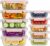 Dealusy 10 Sets (20-Piece) 4.5 Cup & 1.5 Cup Glass Food Storage Containers with lids, Airtight Leak-proof Glass Meal Prep Containers with Lids, Microwave Oven Freezer Dishwasher Safe, Pink