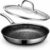 Non Stick Frying Pans, 12-inch with Lid, Nonstick Hybrid Fajita Pans, Stainless Steel Skillets, Dishwasher & Oven-Safe, PFOA Free Cookware, Induction Compatible Cooking Pan