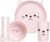 Dinnerware Set for Kids – 5-Piece Kitten-Themed Includes Plate, Bowl, Cup & Utensils | BPA-Free, Microwave & Dishwasher Safe | Ideal Gift for Girls (Pink – Kitten)