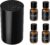 Airversa Waterless Essential Oil Diffuser Starter Kit with 4 x 10mL Hotel Scent Fragrance Oil, Battery Operated Mini Scent Air Machine Portable Diffuser for Home Car Office, AN8 Kit Black