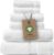 Alusa Home 100% Organic Zero-Twist Cotton Towels – GOTS Certified Luxury Bath Towels – Ultra Soft & Plush 700GSM Long-Staple Cotton – 6 Piece Towel Set (White)