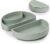 Miniware Baby Plate with Suction, Foldable Silicone Toddler Plate for Travel, Baby Suction Plate, Dishwasher Safe, BPA Free, Self Feeding Silicone Plate for Babies & Toddlers, Sage Silifold