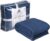 HILLFAIR 100% Combed Cotton Blanket–102×108 Inch California King Size Bed Blankets– Warm Soft All Season Breathable Blankets– Extra Large Oversized California King Blanket- Navy Blue Cotton Blankets