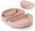 Miniware Baby Plate with Suction, Foldable Silicone Toddler Plate for Travel, Baby Suction Plate, Dishwasher Safe, BPA Free, Self Feeding Silicone Plate for Babies & Toddlers, Pink Silifold