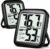 Antonki 2 Pack Room Thermometer for Home, Hygrometer Indoor Humidity Meter Gauge, Digital Temperature and Humidity Monitor Sensor for House, Terrarium, Incubator, Greenhouse – Battery Included