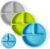 WeeSprout Suction Plates with Lids for Babies & Toddlers – 100% Silicone, Dinnerware Stays Put, Divided Design for Picky Eaters, Microwave & Dishwasher Friendly, 3 Pack