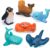 6-Pcs Ocean Bath Toys for Toddlers 6M+, No Hole Mold Free Bathtub Toys, Whale Shark Dolphin Penguin Sea Animal Set for Baby Bath Time or Pool Water Play