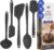GIR 5-Piece Silicone Kitchen Utensils Set, Non-Toxic Cooking Utensils for Cooking and Baking, Heat Resistant, Food Grade, Dishwasher Safe Rubber Spatula, Ladle, Spoon – Charcoal