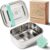 Everusely – Bento Box – Green, 27oz / 0.8 L – Stainless Steel Lunch Box with Leakproof Condiment Container – 3 Compartment Snack Organizer for On the Go Meals – Freezer & Dishwasher Safe